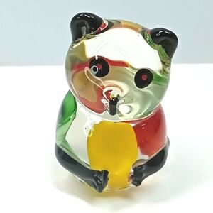 Vintage art glass panda bear paperweight. No flaws